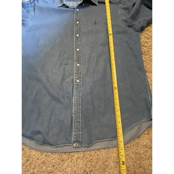 RALPH Lauren Shirt Blaire Cotton Men’s Denim Shirt Size XL Blue Long Sleeve - Picture 7 of 8